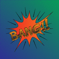 Colourful comic book style explosion vector effect
