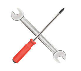 cross wrench and screwdriver logo