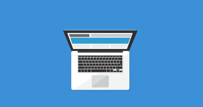 Laptop, touch screen devices and businessman working, portability and technology concept 