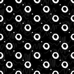 Geometric monochrome seamless pattern