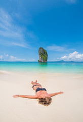 Beautiful woman on the beach. Thailand.