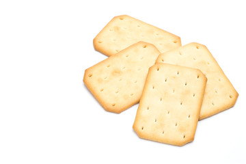 Crackers stacked isolated over white background