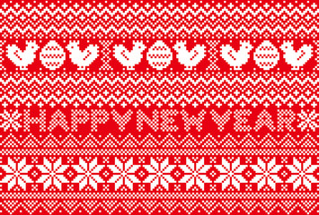 年賀状　酉年　ノルディック柄