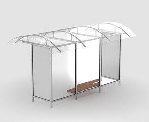 Bus stop isolated with shadow