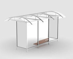 Bus stop isolated with shadow