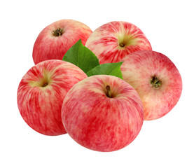 Red-yellow apples isolated on white background.