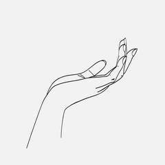 Sketch of the hands. Vector illustration.