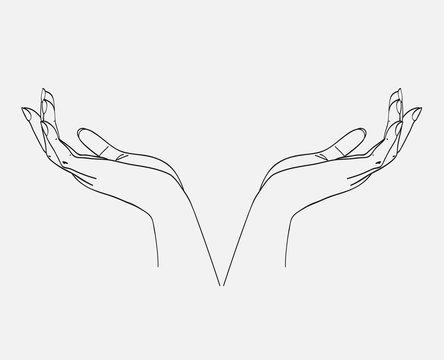 Sketch of the hands. Vector illustration.