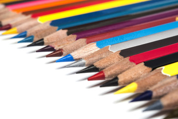 Color pencils isolated on white background