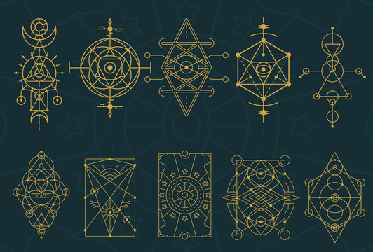 Abstract Sacred Geometry and Magic Symbols Set 4