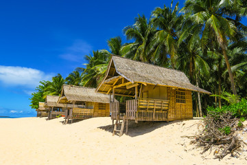 Huts on Paradise Island Beach
