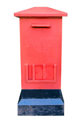 Post office red box white background
