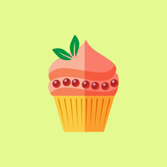 vector flat cupcake