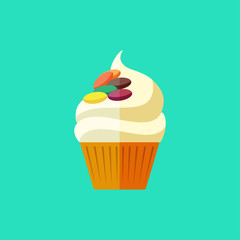 vector flat cupcake