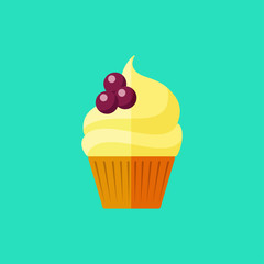 vector flat cupcake