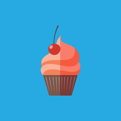 vector flat cupcake