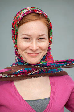 Red-haired Woman With A Knotted Handkerchief On His Head