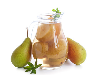 sweet pear compote in a decanter