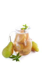 sweet pear compote in a decanter