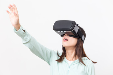 Woman watching with VR device