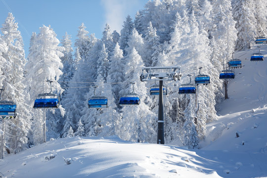 Cable car in ski resort Sankt Johann Alpendorf