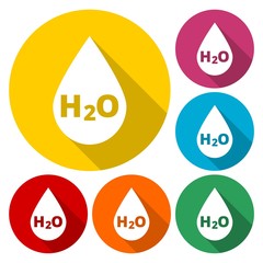 H2O Water drop sign icon