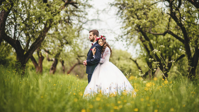 Wedding walk on nature