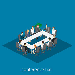 Business meeting in an office Business presentation meeting in an office around a table.