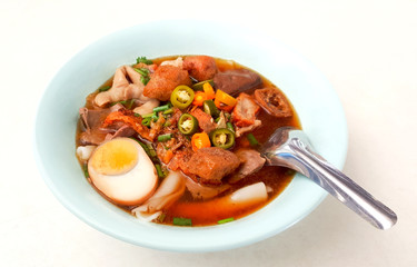 paste of rice flour ; boiled Chinese pasta square