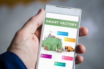 holding smart factory smartphone
