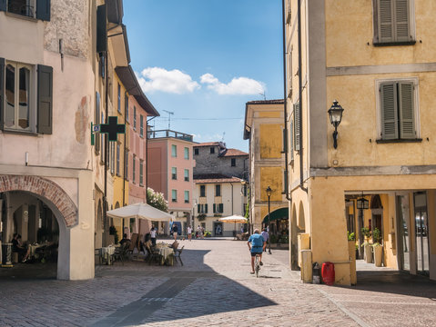 Cty square in Iseo Village at lake Iseo Italy
