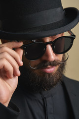 Portrait of bearded Man with Bowler Hat
