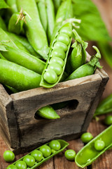 Fresh ripe green peas