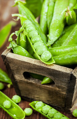 Fresh ripe green peas