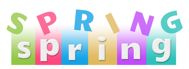 Spring Colorful Random Text Stripes 