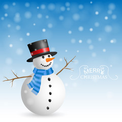 Christmas Greeting Card with snowman.