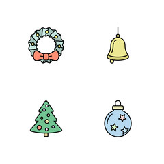 Christmas icons set