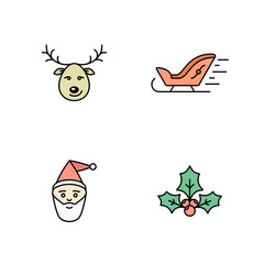 Christmas icons set