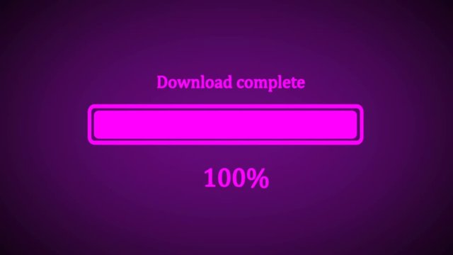 Downloading process animation with percentage. HD 1080.