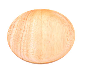 wood plate on white background