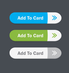 Set of vector web interface buttons. Add to Card.