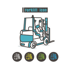 vector Forklift icon color on white background