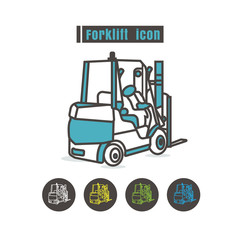 Fototapeta premium vector Forklift icon color on white background