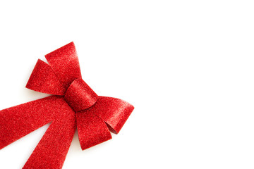 Rote Bandschleife mit Textfreiraum