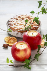 Candle in apple - beautiful table decoration
