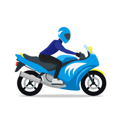 Obraz na płótnie Canvas Motorcyclist on Motorbike. Vector