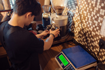 Barista at work in a coffee shop