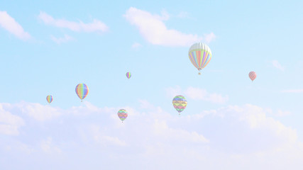 Aerostats flying high . Mixed media