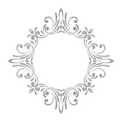 Elegant luxury vintage silver floral frame