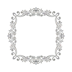 Elegant luxury vintage silver floral frame
